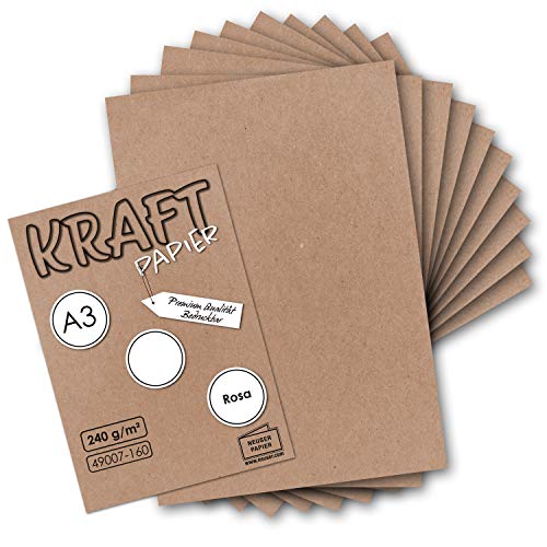 50x Vintage Kraftpapier in Rosa - DIN A3-29,7 x 42 cm - 240g - natur Recycling-Karton - nachhaltig ökologisch Bastel-Karton Einzel-Karte - UmWelt by GUSTAV NEUSER 50x Vintage Kraftpapier in Rosa - DIN A3-29,7 x 42 cm - 240g - natur Recycling-Karton - nachhaltig ökologisch Bastel-Karton Einzel-Karte - UmWelt by GUSTAV NEUSER von NEUSER PAPIER