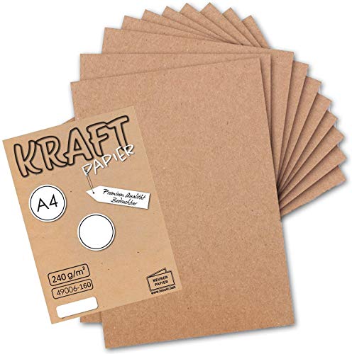 50x Vintage Kraftpapier in Rosa - DIN A4 21 x 29,7 cm - 210 x 297 mm - 240 g/m² natur Recycling-Papier, ökologisch Bastel-Karton Einzel-Karte - UmWelt by GUSTAV NEUSER von NEUSER PAPIER