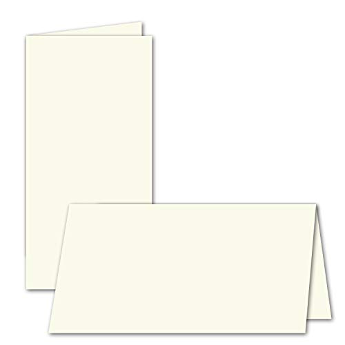 50x faltbares Einlege-Papier für DIN Lang Doppelkarten - cremefarben - 205 x 205 mm (205 x 102 mm gefaltet) - ideal zum Bedrucken mit Tinte und Laser - hochwertig Mattes Papier von Gustav NEUSER von NEUSER PAPIER