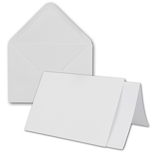 50x weißes DIN A6 Faltkartenset mit Leinenprägung - 10,4 x 14,8 cm - mit Briefumschlägen & Einlegeblätter - Einladungskarten Bastelset inklusive hochwertiger Box - von GUSTAV NEUSER 50x weißes DIN A6 Faltkartenset mit Leinenprägung - 10,4 x 14,8 cm - mit Briefumschlägen & Einlegeblätter - Einladungskarten Bastelset inklusive hochwertiger Box - von GUSTAV NEUSER von NEUSER PAPIER