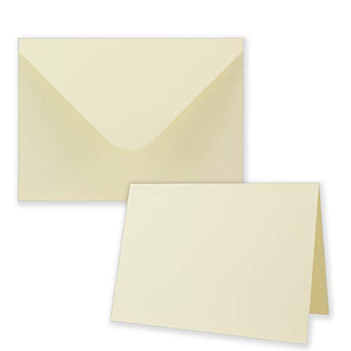 60x Faltkarten-Set inklusive Briefumschläge größer als DIN B6 - Übergröße - Blanko Einladungs-Karten in Creme mit Struktur-Prägung - Klappkarten mit geprägtem Muster 60x Faltkarten-Set inklusive Briefumschläge größer als DIN B6 - Übergröße - Blanko Einladungs-Karten in Creme mit Struktur-Prägung - Klappkarten mit geprägtem Muster von NEUSER PAPIER