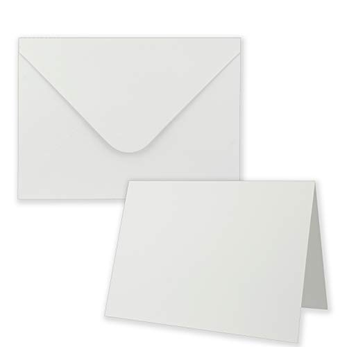60x Faltkarten-Set inklusive Briefumschläge größer als DIN B6 - Übergröße - Blanko Einladungs-Karten in Weiß - Klappkarten mit Umschlägen 60x Faltkarten-Set inklusive Briefumschläge größer als DIN B6 - Übergröße - Blanko Einladungs-Karten in Weiß - Klappkarten mit Umschlägen von NEUSER PAPIER