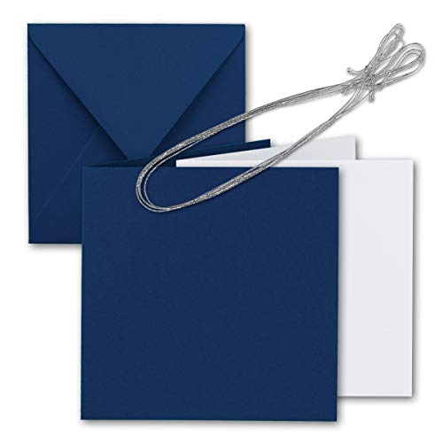 75x Quadratisches Faltkarten Set 15 x 15 cm - mit Briefumschlägen & Einlegeblätter & Schmuckband - Nacht-Blau - für Einladungskarten, Hochzeit, Weihnachten - von GUSTAV NEUSER 75x Quadratisches Faltkarten Set 15 x 15 cm - mit Briefumschlägen & Einlegeblätter & Schmuckband - Nacht-Blau - für Einladungskarten, Hochzeit, Weihnachten - von GUSTAV NEUSER von NEUSER PAPIER