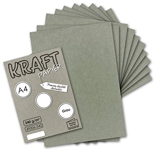 75x Vintage Kraftpapier in Grau - DIN A4 21 x 29,7 cm - 210 x 297 mm - 240 g/m² natur-graues Recycling-Papier, ökologisch Bastel-Karton Einzel-Karte - UmWelt by GUSTAV NEUSER 75x Vintage Kraftpapier in Grau - DIN A4 21 x 29,7 cm - 210 x 297 mm - 240 g/m² natur-graues Recycling-Papier, ökologisch Bastel-Karton Einzel-Karte - UmWelt by GUSTAV NEUSER von NEUSER PAPIER
