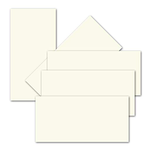 75x einfaches Einlege-Papier für DIN Lang Karten - Creme - 102 x 208 mm - ohne Falz - hochwertig Mattes Papier von Gustav NEUSER von NEUSER PAPIER