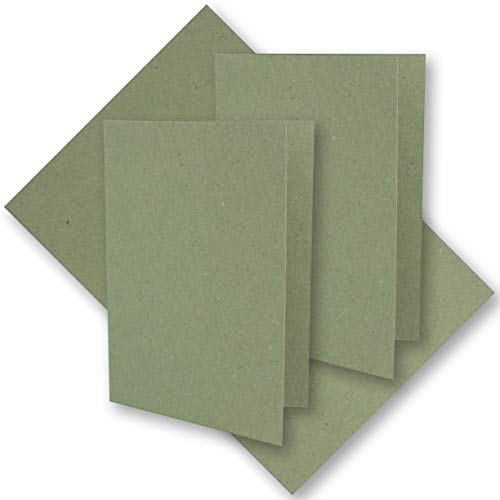 75x grünes Vintage Kraftpapier Falt-Karten 210 x 148 mm - DIN A5 - Grün - Recycling - 220 g blanko Klapp-Karten - UmWelt by GUSTAV NEUSER von NEUSER PAPIER
