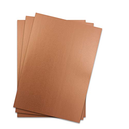 Metallic Papier DIN A4 21,0 x 29,7 cm - Kupfer-Matt Metallic - 15 Stück - glänzendes Bastelpapier 90 g/m² - Rückseite Weiß - Für Einladungen, Hochzeiten Metallic Papier DIN A4 21,0 x 29,7 cm - Kupfer-Matt Metallic - 15 Stück - glänzendes Bastelpapier 90 g/m² - Rückseite Weiß - Für Einladungen, Hochzeiten von NEUSER PAPIER