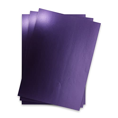 Metallic Papier DIN A4 21,0 x 29,7 cm - Lila Metallic - 50 Stück - glänzendes Bastelpapier 90 g/m² - Rückseite Weiß - Für Einladungen, Hochzeiten Metallic Papier DIN A4 21,0 x 29,7 cm - Lila Metallic - 50 Stück - glänzendes Bastelpapier 90 g/m² - Rückseite Weiß - Für Einladungen, Hochzeiten von NEUSER PAPIER