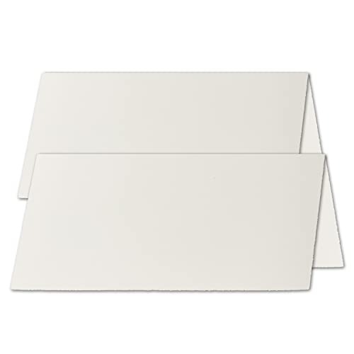 NEUSER PAPIER 200x DIN Lang Vintage Faltkarten, Büttenpapier, 100 x 210 mm - hoch-doppelt, Natur-Weiß 240 g/m² - Vellum Oberfläche - Doppelkarten aus Büttenpapier von NEUSER PAPIER