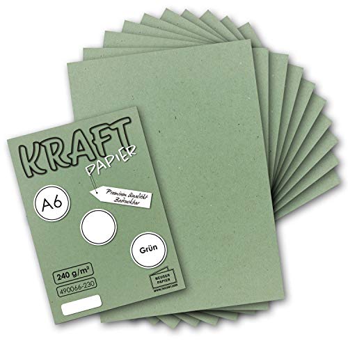 75x Kraftpapier grün Bastel- Bogen A6-105 x 148mm - Bastelpapier, Tonpapier, Buntpapier, Fotokarton, Postkarten aus Natur-Karton - 240 g/m² 75x Kraftpapier grün Bastel- Bogen A6-105 x 148mm - Bastelpapier, Tonpapier, Buntpapier, Fotokarton, Postkarten aus Natur-Karton - 240 g/m² von NEUSER PAPIER