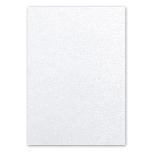 NEUSER PAPIER Papierbogen Metallic DIN A4-210 x 297 mm - Weiß - 50 Stück - 125 g/m² - Glanzpapier zum Basteln, bedruckbar, Kartenherstellung, Einladungen, Briefpapier von NEUSER PAPIER