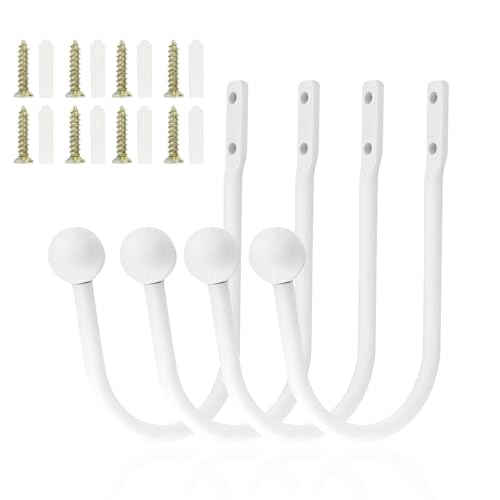 4 Stück Gardinenhalter Wand, Metall Vorhanghalter Raffhalter Weiss Wandbefestigung Vorhang Halter U-Form Raffbügel Vorhänge Dekorativer für Wohnzimmer Schlafzimmer 4 Stück Gardinenhalter Wand, Metall Vorhanghalter Raffhalter Weiss Wandbefestigung Vorhang Halter U-Form Raffbügel Vorhänge Dekorativer für Wohnzimmer Schlafzimmer von NEUSID