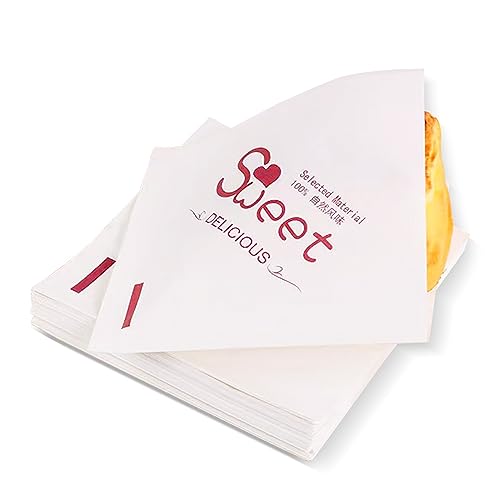Dreieckige Papiertüte für Lebensmittelverpackungen, 100 Blatt Burger Papier 15 * 15cm Snacktaschen Hamburger Tasche Snacktasche Wrap Papier Deli Papierblätter für Burger und Pommes von NEUSID