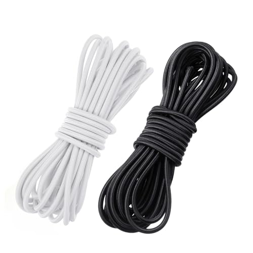 Gummischnur, 3mm x 20m Expanderseil Vielseitige Gummikordel Gummiseil Elastische Planenseil für DIY, Gepäck, Camping (Schwarz, Weiß) Gummischnur, 3mm x 20m Expanderseil Vielseitige Gummikordel Gummiseil Elastische Planenseil für DIY, Gepäck, Camping (Schwarz, Weiß) von NEUSID