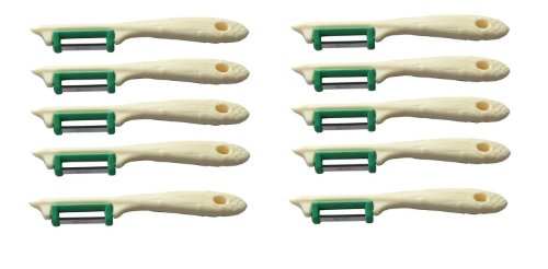 10 Stück Neustanlo® Spargelschäler Obst- und Gemüseschäler Solingen Pendelschäler Sparschäler für Links- und Rechtshänder von NEUSTANLO