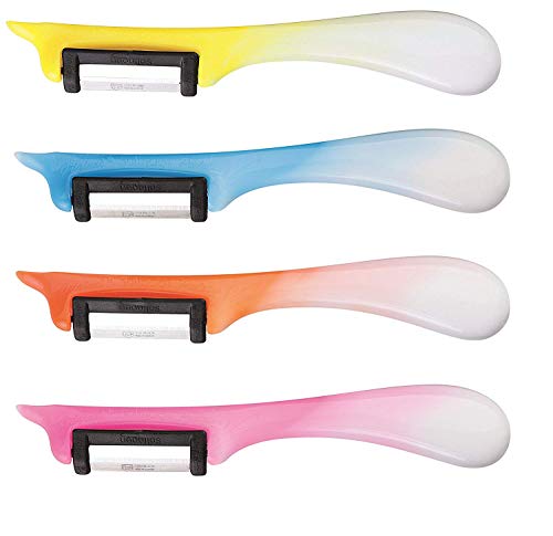 NEUSTANLO | Sparschäler PeelStar | farblich sortiert | 3er Pack | Edelstahl | für Links- und Rechtshänder | Made in Solingen | ideal auch als Spargelschäler von NEUSTANLO