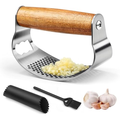 NEUTYPECHIC Knoblauchpresse Edelstahl, Garlic Press Wippe, Multifunktionale Knoblauchwippe mit Flaschenöffner, Knoblauchschäler und Reinigungsbürste, für Knoblauch, Ingwer, Spülmaschinenfest NEUTYPECHIC Knoblauchpresse Edelstahl, Garlic Press Wippe, Multifunktionale Knoblauchwippe mit Flaschenöffner, Knoblauchschäler und Reinigungsbürste, für Knoblauch, Ingwer, Spülmaschinenfest von NEUTYPECHIC