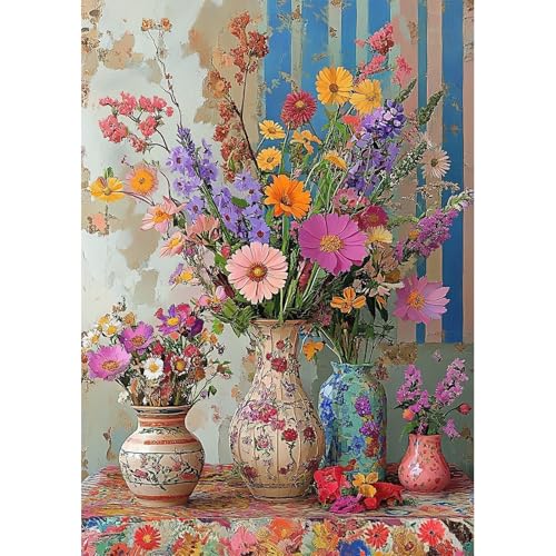 NEWENMO 5D Blumenarrangement Diamond Painting Full Drill,Wildblume Diamant Painting Bilder Erwachsene 30x40cm,Vintage Diamant Malerei Kit Complete,für Schlafzimmer,House Wall,Büro Dekoration NEWENMO 5D Blumenarrangement Diamond Painting Full Drill,Wildblume Diamant Painting Bilder Erwachsene 30x40cm,Vintage Diamant Malerei Kit Complete,für Schlafzimmer,House Wall,Büro Dekoration von NEWENMO