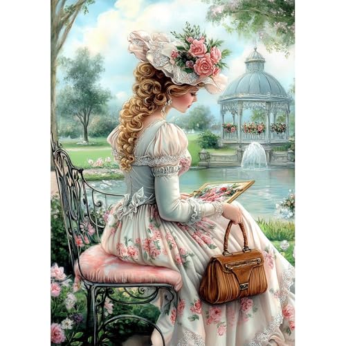 NEWENMO 5D Elegante Dame Diamant Painting Bastelset Erwachsene,Gartenblumen Diamond Painting Bilder,DIY Retro Diamant Malerei Set für Erwachsene,für AnfäNger Hausgeschenk Familie Geschenk-30x40cm NEWENMO 5D Elegante Dame Diamant Painting Bastelset Erwachsene,Gartenblumen Diamond Painting Bilder,DIY Retro Diamant Malerei Set für Erwachsene,für AnfäNger Hausgeschenk Familie Geschenk-30x40cm von NEWENMO
