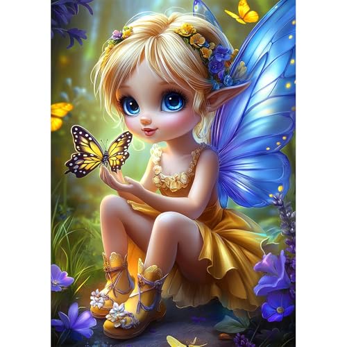 NEWENMO 5D Kleine Fee Diamant Painting Bastelset Erwachsene,Schmetterling Diamond Painting Bilder,DIY Blume Diamant Malerei Set für Erwachsene,für AnfäNger Hausgeschenk Familie Geschenk -30x40cm NEWENMO 5D Kleine Fee Diamant Painting Bastelset Erwachsene,Schmetterling Diamond Painting Bilder,DIY Blume Diamant Malerei Set für Erwachsene,für AnfäNger Hausgeschenk Familie Geschenk -30x40cm von NEWENMO