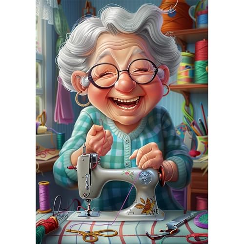 NEWENMO 5D Lächelnde Oma Diamond Painting Full Drill,Niedliche Großmutter Diamant Painting Bilder 30x40cm,Diamant Malerei Erwachsene Set,Cartoon Diamond-Painting Kit,für Schlafzimmer Wohndekoration NEWENMO 5D Lächelnde Oma Diamond Painting Full Drill,Niedliche Großmutter Diamant Painting Bilder 30x40cm,Diamant Malerei Erwachsene Set,Cartoon Diamond-Painting Kit,für Schlafzimmer Wohndekoration von NEWENMO
