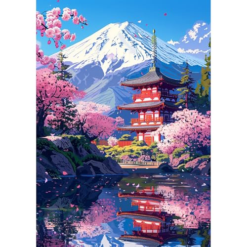 NEWENMO 5D Mount Fuji Diamond Painting Bilder Erwachsene,Japanischer Tempel Diamant Painting Bastelset,Kirschblüte Diamant Malerei Kit,Diamond Painting Set,für Anfänger Dekoration Zuhause-30x40cm NEWENMO 5D Mount Fuji Diamond Painting Bilder Erwachsene,Japanischer Tempel Diamant Painting Bastelset,Kirschblüte Diamant Malerei Kit,Diamond Painting Set,für Anfänger Dekoration Zuhause-30x40cm von NEWENMO