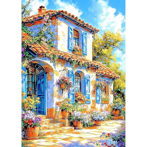 NEWENMO 5D Schönes Haus Diamond Painting Full Drill,Bunte Blumen Diamant Painting Bilder Erwachsene 30x40cm,Diamant Malerei Erwachsene Set,DIY Diamond-Painting Kit,für Schlafzimmer Wohndekoration NEWENMO 5D Schönes Haus Diamond Painting Full Drill,Bunte Blumen Diamant Painting Bilder Erwachsene 30x40cm,Diamant Malerei Erwachsene Set,DIY Diamond-Painting Kit,für Schlafzimmer Wohndekoration von NEWENMO