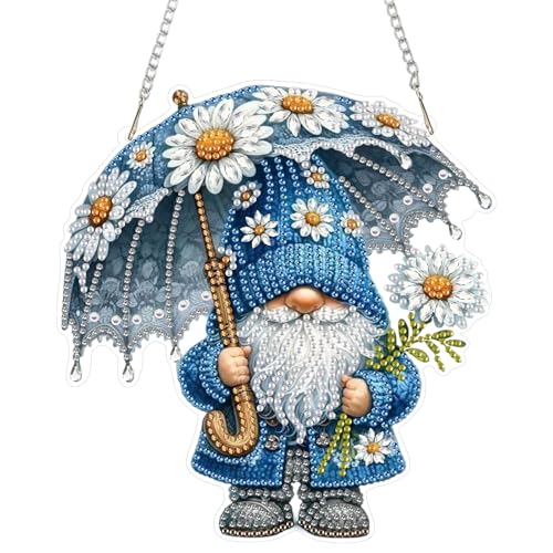 NEWENMO 5D Süße Zwerg Diamond Painting Anhänger Set,DIY Diamond Painting Fensterbilder Anhänger,Gänseblümchen Diamant Crystal Art Kits mit Kette,für Fenster,Wände,Türöffnungen und Gartendekoration NEWENMO 5D Süße Zwerg Diamond Painting Anhänger Set,DIY Diamond Painting Fensterbilder Anhänger,Gänseblümchen Diamant Crystal Art Kits mit Kette,für Fenster,Wände,Türöffnungen und Gartendekoration von NEWENMO