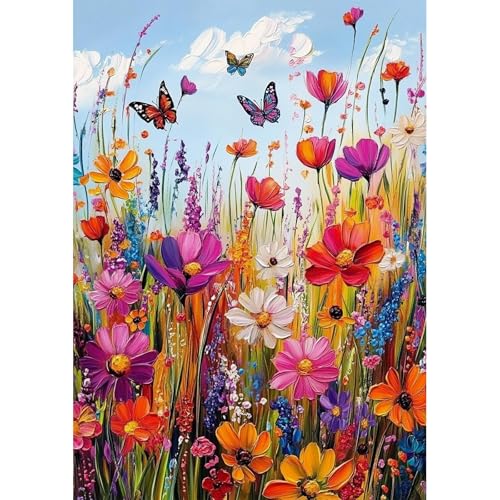 NEWENMO 5D Wildblume Diamond Painting Full Drill,Blume Diamant Painting Bilder Erwachsene 30x40cm,Diamant Malerei Erwachsene Set,Diamond-Painting Set,für Schlafzimmer,House Wall,Büro Dekoration von NEWENMO