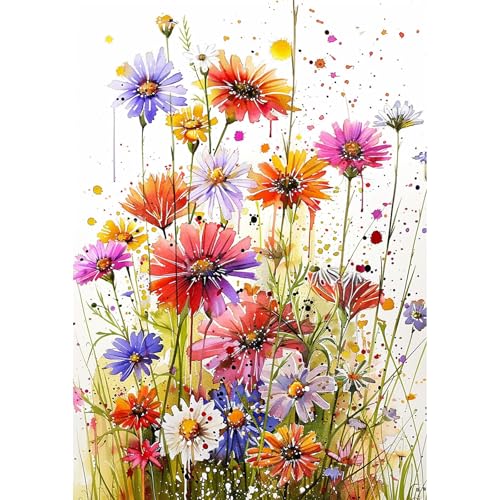 NEWENMO 5D Wildblumen Diamond Painting Full Drill,Schöne Blumen Diamant Painting Bilder 30x40cm,Diamant Malerei Erwachsene Set,Landschaft Diamond-Painting Kit,für Schlafzimmer Wohndekoration NEWENMO 5D Wildblumen Diamond Painting Full Drill,Schöne Blumen Diamant Painting Bilder 30x40cm,Diamant Malerei Erwachsene Set,Landschaft Diamond-Painting Kit,für Schlafzimmer Wohndekoration von NEWENMO