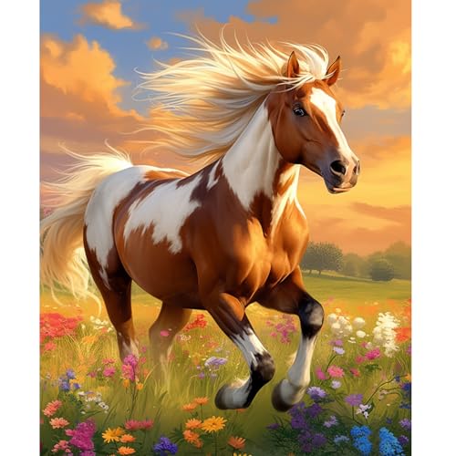NEWENMO Braune Pferde Malen Nach Zahlen Erwachsene,Bunte Wildblumen Paint by Numbers Kit,DIY Handgemalt Ölgemälde,Malen Nach Zahlen Kits mit Pinseln und Acrylfarbe,für Zuhause Dekoration 40x50cm NEWENMO Braune Pferde Malen Nach Zahlen Erwachsene,Bunte Wildblumen Paint by Numbers Kit,DIY Handgemalt Ölgemälde,Malen Nach Zahlen Kits mit Pinseln und Acrylfarbe,für Zuhause Dekoration 40x50cm von NEWENMO