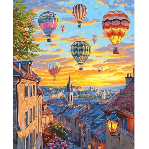 NEWENMO Bunter Himmel Malen Nach Zahlen Erwachsene,Heißluftballon Paint by Numbers,DIY Sonnenuntergang Handgemalt Ölgemälde,Malen Nach Zahlen Kits mit Pinseln und Acrylfarbe,für Home Decor 40x50cm NEWENMO Bunter Himmel Malen Nach Zahlen Erwachsene,Heißluftballon Paint by Numbers,DIY Sonnenuntergang Handgemalt Ölgemälde,Malen Nach Zahlen Kits mit Pinseln und Acrylfarbe,für Home Decor 40x50cm von NEWENMO