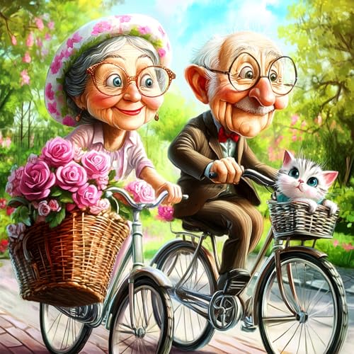 NEWENMO Cartoon Ältere Paare Diamond Painting Kit Complete,5D Nette Weiße Katze Diamant Painting Bilder Erwachsene 30x30cm,DIY Blume Diamant Malerei Set,für Schlafzimmer House Wall Büro Dekoration NEWENMO Cartoon Ältere Paare Diamond Painting Kit Complete,5D Nette Weiße Katze Diamant Painting Bilder Erwachsene 30x30cm,DIY Blume Diamant Malerei Set,für Schlafzimmer House Wall Büro Dekoration von NEWENMO
