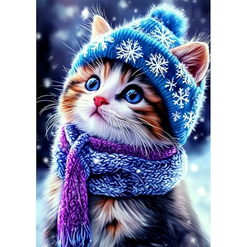 NEWENMO Cartoon Winterkatze Diamond Painting Bilder,5D Süßes Kätzchen Diamant Painting Bastelset für Erwachsene,DIY Diamant Malerei Set Erwachsene,für AnfäNger Hausgeschenk Familie Geschenk-30x40cm NEWENMO Cartoon Winterkatze Diamond Painting Bilder,5D Süßes Kätzchen Diamant Painting Bastelset für Erwachsene,DIY Diamant Malerei Set Erwachsene,für AnfäNger Hausgeschenk Familie Geschenk-30x40cm von NEWENMO