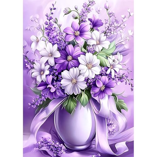 NEWENMO DIY Lila Blumenstrauß Diamond Painting Erwachsene,5D Schöne Blumen Diamant Painting Bilder,Retro und Edel Diamant Malerei Kit Complete,Aesthetic für Wanddekoration,Home Geschenke,30x40cm NEWENMO DIY Lila Blumenstrauß Diamond Painting Erwachsene,5D Schöne Blumen Diamant Painting Bilder,Retro und Edel Diamant Malerei Kit Complete,Aesthetic für Wanddekoration,Home Geschenke,30x40cm von NEWENMO