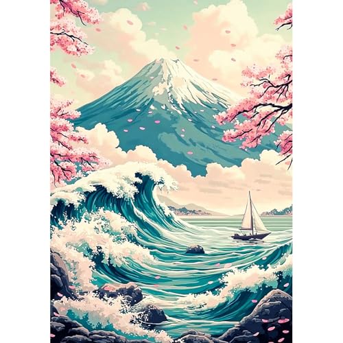NEWENMO DIY Mount Fuji Diamant Painting Bilder,Schiffe und Große Wellen Diamond Painting Set,5D Diamant Malerei Erwachsene,Aesthetic für Wanddekorationen,Home Wand Dekor Geschenke,30x40cm NEWENMO DIY Mount Fuji Diamant Painting Bilder,Schiffe und Große Wellen Diamond Painting Set,5D Diamant Malerei Erwachsene,Aesthetic für Wanddekorationen,Home Wand Dekor Geschenke,30x40cm von NEWENMO