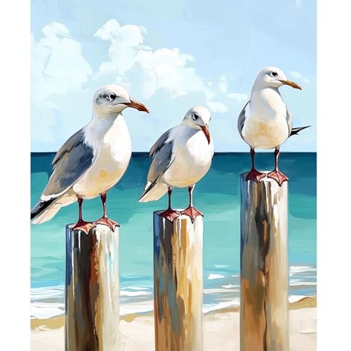 NEWENMO DIY Niedliche Möwen Malen Nach Zahlen Erwachsene,Süße Tiere Paint by Numbers,Malen Nach Zahlen Kits,DIY Handgemalt Ölgemälde Set mit Pinseln und Acrylfarben,für Anfänger Home Decor 40x50cm NEWENMO DIY Niedliche Möwen Malen Nach Zahlen Erwachsene,Süße Tiere Paint by Numbers,Malen Nach Zahlen Kits,DIY Handgemalt Ölgemälde Set mit Pinseln und Acrylfarben,für Anfänger Home Decor 40x50cm von NEWENMO