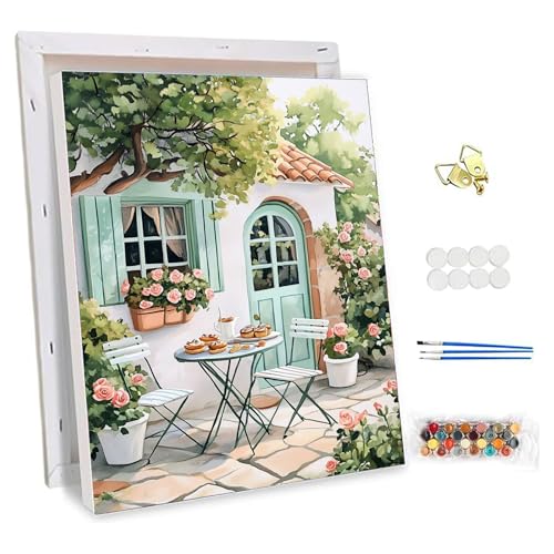 NEWENMO Gartenlandschaft Malen Nach Zahlen Erwachsene mit Rahmen,Frühstückstisch Paint by Numbers Adult,Einfaches Handgemalt Ölgemälde Kit,DIY Malen Nach Zahlen Leinwand,für Home Dekoration 30x40cm NEWENMO Gartenlandschaft Malen Nach Zahlen Erwachsene mit Rahmen,Frühstückstisch Paint by Numbers Adult,Einfaches Handgemalt Ölgemälde Kit,DIY Malen Nach Zahlen Leinwand,für Home Dekoration 30x40cm von NEWENMO