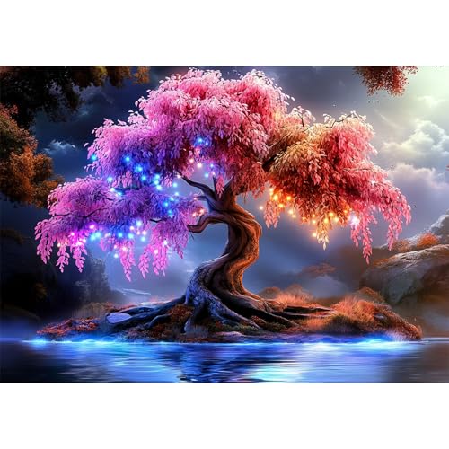 NEWENMO Glühende Baum Diamond Painting Set,DIY Baum des Lebens Diamant Painting Bilder,5D Diamant Malerei Erwachsene,Aesthetic für Wanddekorationen,Home Wand Dekor Geschenke,30x40cm von NEWENMO