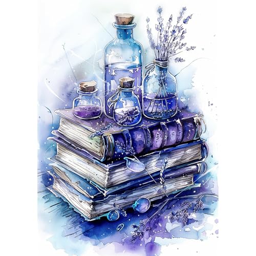 NEWENMO Magisches Buch Diamond Painting Erwachsene,DIY Zaubertrank Fläschchen Diamant Painting Bilder,Magisch Diamant Malerei Kit Complete,5D Diamond-Painting Set,für Hause Dekoration 30x40cm von NEWENMO