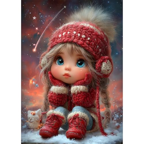 NEWENMO Niedliche Elfe Diamond Painting Erwachsene,DIY Schöner Sternenhimmel Diamant Painting Bilder,Diamant Malerei Kit Complete,5D Diamond-Painting Set,für Anfänger Hause Dekoration 30x40cm von NEWENMO