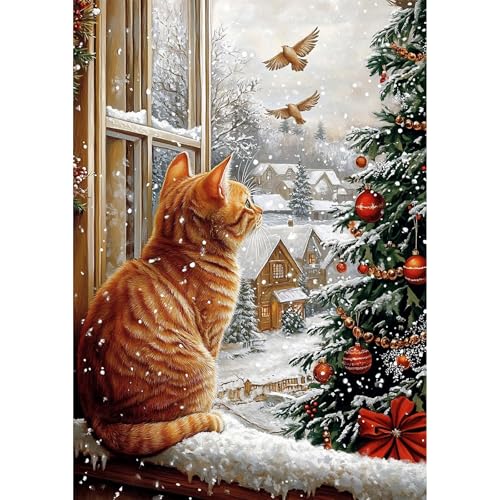 NEWENMO Niedliche Katze Diamond Painting Full Drill,5D Weihnachten Landschaft Diamant Painting Bilder,DIY Weihnachten Diamant Malerei Erwachsene Set,für Weihnachten Zuhause Dekoration 30x40cm NEWENMO Niedliche Katze Diamond Painting Full Drill,5D Weihnachten Landschaft Diamant Painting Bilder,DIY Weihnachten Diamant Malerei Erwachsene Set,für Weihnachten Zuhause Dekoration 30x40cm von NEWENMO