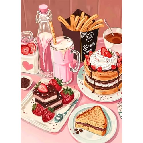 NEWENMO Reichhaltiges Frühstück Diamond Painting Erwachsene,DIY Frühstücks-Szene Diamant Painting Bilder,Romantisch Diamant Malerei Kit Complete,5D Diamond-Painting Set,für Hause Dekoration 30x40cm NEWENMO Reichhaltiges Frühstück Diamond Painting Erwachsene,DIY Frühstücks-Szene Diamant Painting Bilder,Romantisch Diamant Malerei Kit Complete,5D Diamond-Painting Set,für Hause Dekoration 30x40cm von NEWENMO