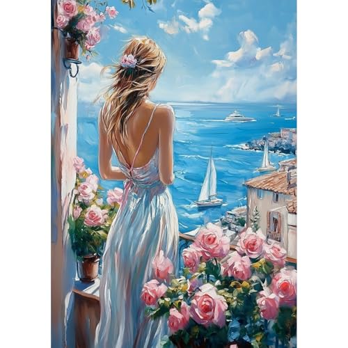 NEWENMO Schöne Dame Diamond Painting Erwachsene,DIY Seelandschaft Diamant Painting Bilder,Romantische Landschaft Diamant Malerei Set,5D Diamond-Painting Kit Complete,für Hause Dekoration 30x40cm NEWENMO Schöne Dame Diamond Painting Erwachsene,DIY Seelandschaft Diamant Painting Bilder,Romantische Landschaft Diamant Malerei Set,5D Diamond-Painting Kit Complete,für Hause Dekoration 30x40cm von NEWENMO