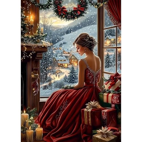 NEWENMO Schöne Dame Diamond Painting Erwachsene,DIY Weihnachtsszenerie Diamant Painting Bilder,Weihnachten Landschaft Diamant Malerei Kit,5D Diamond-Painting,für Weihnachten Hause Dekoration 30x40cm NEWENMO Schöne Dame Diamond Painting Erwachsene,DIY Weihnachtsszenerie Diamant Painting Bilder,Weihnachten Landschaft Diamant Malerei Kit,5D Diamond-Painting,für Weihnachten Hause Dekoration 30x40cm von NEWENMO