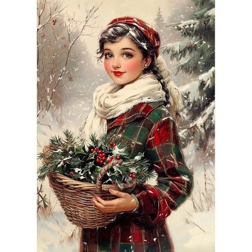 NEWENMO Schöne Junge Frau Diamond Painting Erwachsene,DIY Schneelandschaft Diamant Painting Bilder,Vintage Diamant Malerei Kit Complete,5D Diamond-Painting Set,für Anfänger Hause Dekoration 30x40cm NEWENMO Schöne Junge Frau Diamond Painting Erwachsene,DIY Schneelandschaft Diamant Painting Bilder,Vintage Diamant Malerei Kit Complete,5D Diamond-Painting Set,für Anfänger Hause Dekoration 30x40cm von NEWENMO
