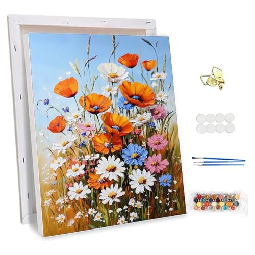 NEWENMO Schöne Wildblumen Malen Nach Zahlen Erwachsene mit Rahmen,Wildblumenfeld Paint by Numbers Adult,Einfaches Handgemalt Ölgemälde Kit,DIY Malen Nach Zahlen Leinwand,für Home Dekoration 30x40cm NEWENMO Schöne Wildblumen Malen Nach Zahlen Erwachsene mit Rahmen,Wildblumenfeld Paint by Numbers Adult,Einfaches Handgemalt Ölgemälde Kit,DIY Malen Nach Zahlen Leinwand,für Home Dekoration 30x40cm von NEWENMO