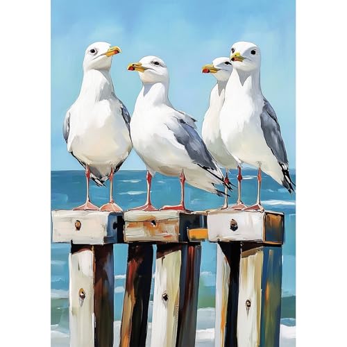 NEWENMO Süße Möwen Diamond Painting Set Erwachsene,DIY Cartoon Animals Diamant Painting Bilder,5D Diamant Malerei Erwachsene,Aesthetic für Wanddekorationen,Home Wand Dekor Geschenke,30x40cm von NEWENMO