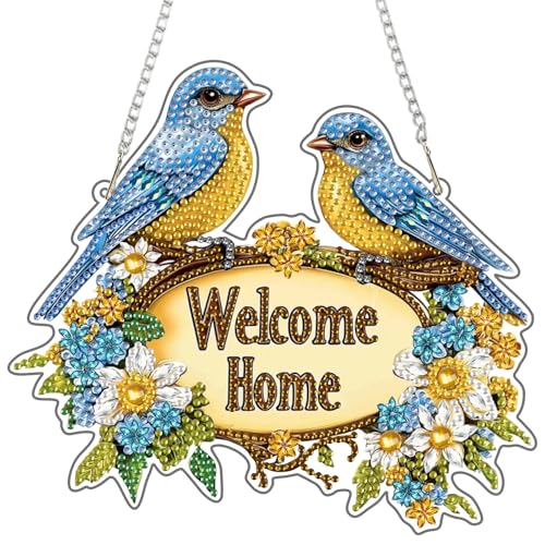 NEWENMO Zwei Vögel Diamond Painting Anhänger,Blumen Diamant Painting Fensterbilder,Vollbohrer Strass Diamant Malerei,Sonderform Hängende Ornament Bastelset,für Fenster Wand und Eingang Dekoration NEWENMO Zwei Vögel Diamond Painting Anhänger,Blumen Diamant Painting Fensterbilder,Vollbohrer Strass Diamant Malerei,Sonderform Hängende Ornament Bastelset,für Fenster Wand und Eingang Dekoration von NEWENMO