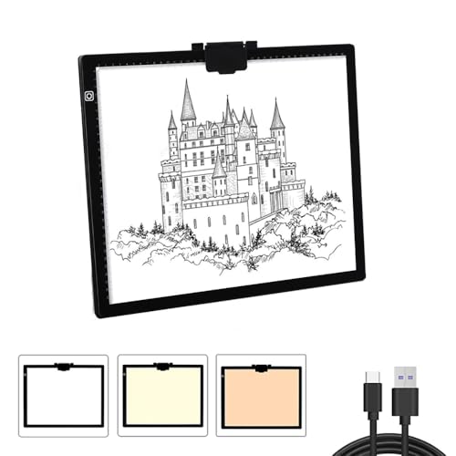 NEWFUN Leuchttisch A3, led Pad für Diamond Painting, A3 Zeichenplatte mit Dreifacher Farbdimmung und Einstellbarer Helligkeit zum Skizzieren, Diamantmalen, Ölmalen und Röntgenbeobachten NEWFUN Leuchttisch A3, led Pad für Diamond Painting, A3 Zeichenplatte mit Dreifacher Farbdimmung und Einstellbarer Helligkeit zum Skizzieren, Diamantmalen, Ölmalen und Röntgenbeobachten von NEWFUN